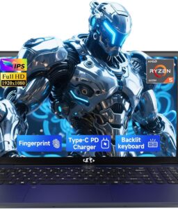 NIMO 15.6" IPS FHD-Light Gaming-Laptop,AMD Ryzen 5 6600H | 16GB DDR5 RAM 256GB SSD (Beat i5-1335U, 6 Cores Up to 4.5GHz) AMD Radeon 660M GPU-Computer with 100W Type-C Fingerprint