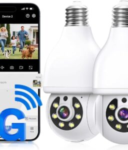Light Bulb Security Camera, 5G&2.4GHz WiFi Light Bulb Cameras Wireless Outdoor Indoor, Lightbulb Camera for Home Security, Two-Way Talk,Color Night Vision, Motion Detection & Real-time Alarm